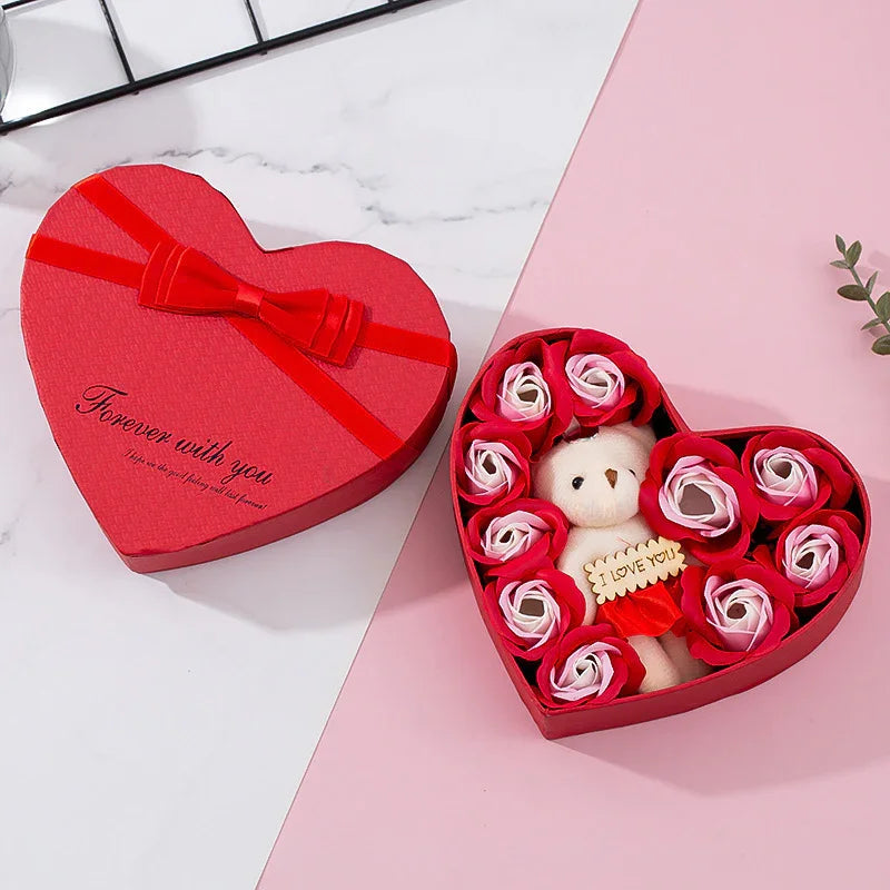 Scatola Regalo a Forma di Cuore con Rose Rosse – Idea Romantica Natale