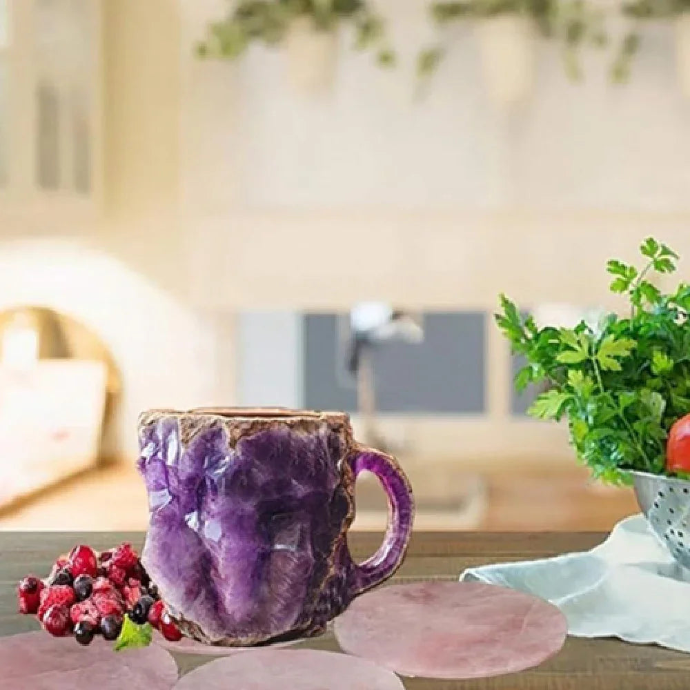 Tazza effetto cristallo minerale 400 ml – Elegante tazza in resina con manico