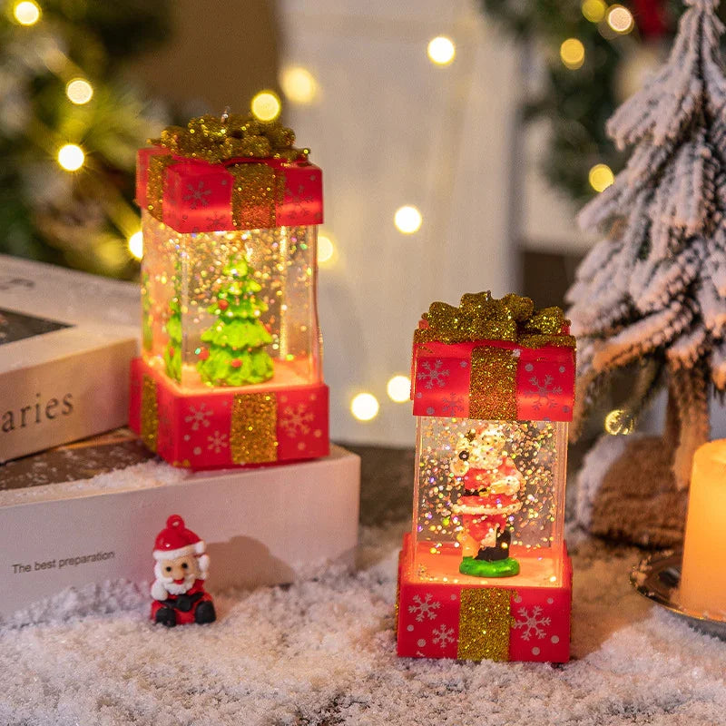 Scatola Regalo Natalizia Luminosa con Pupazzetto – Decorazione di Natale