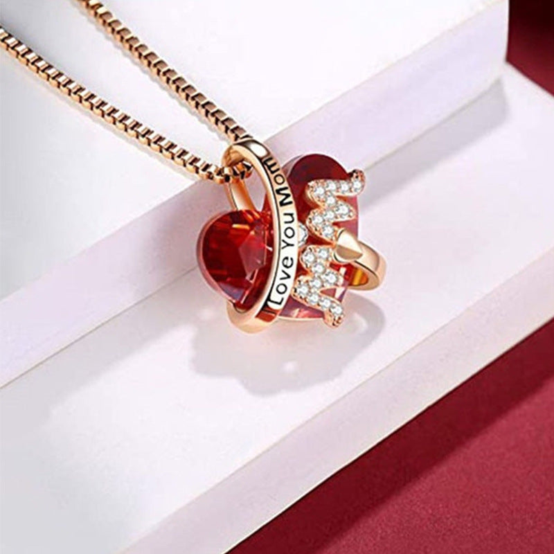Collana Cuore Cristallo Rosso – Regalo Elegante per Lei
