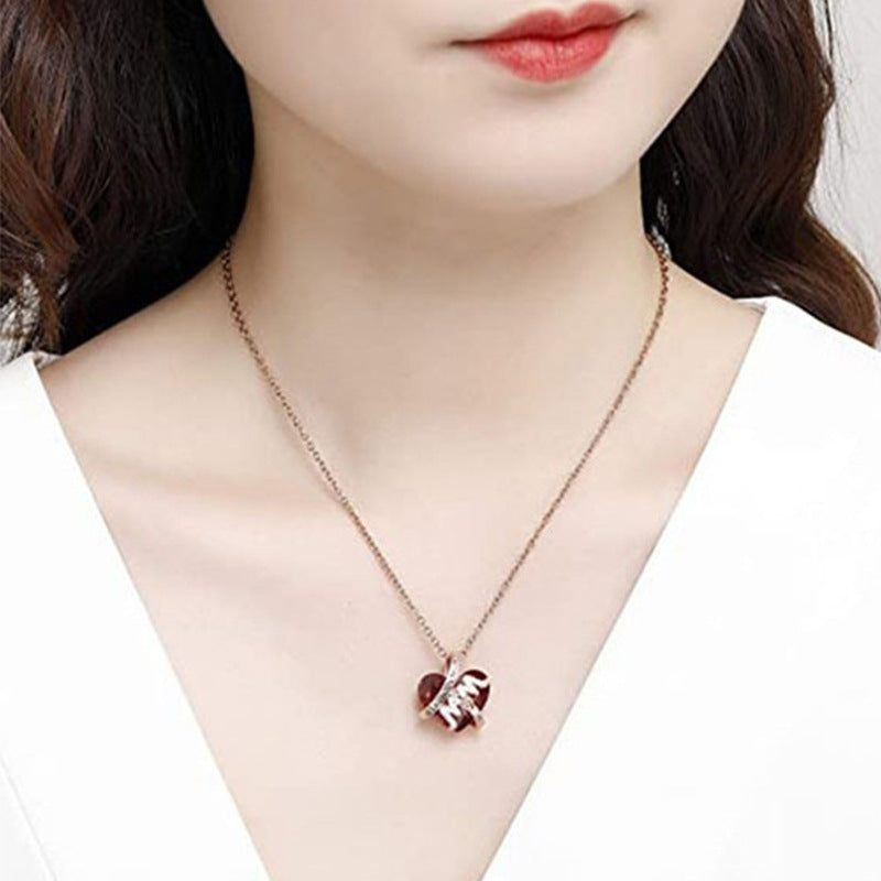 Collana Cuore Cristallo Rosso – Regalo Elegante per Lei