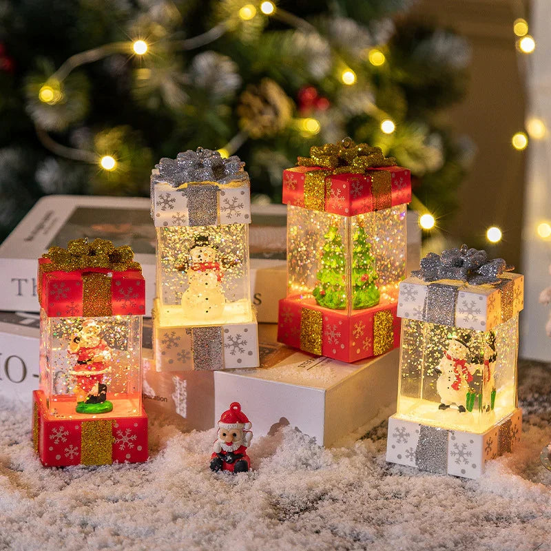 Scatola Regalo Natalizia Luminosa con Pupazzetto – Decorazione di Natale