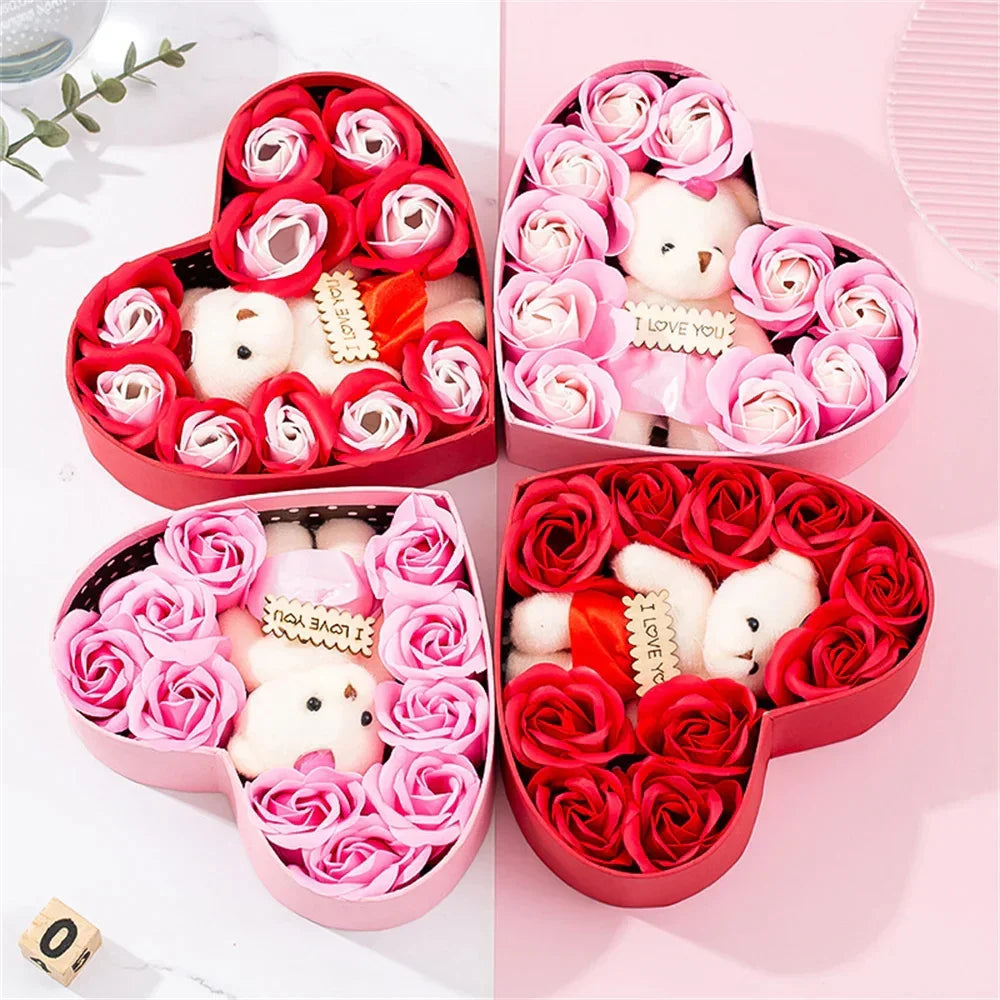 Scatola Regalo a Forma di Cuore con Rose Rosse – Idea Romantica Natale
