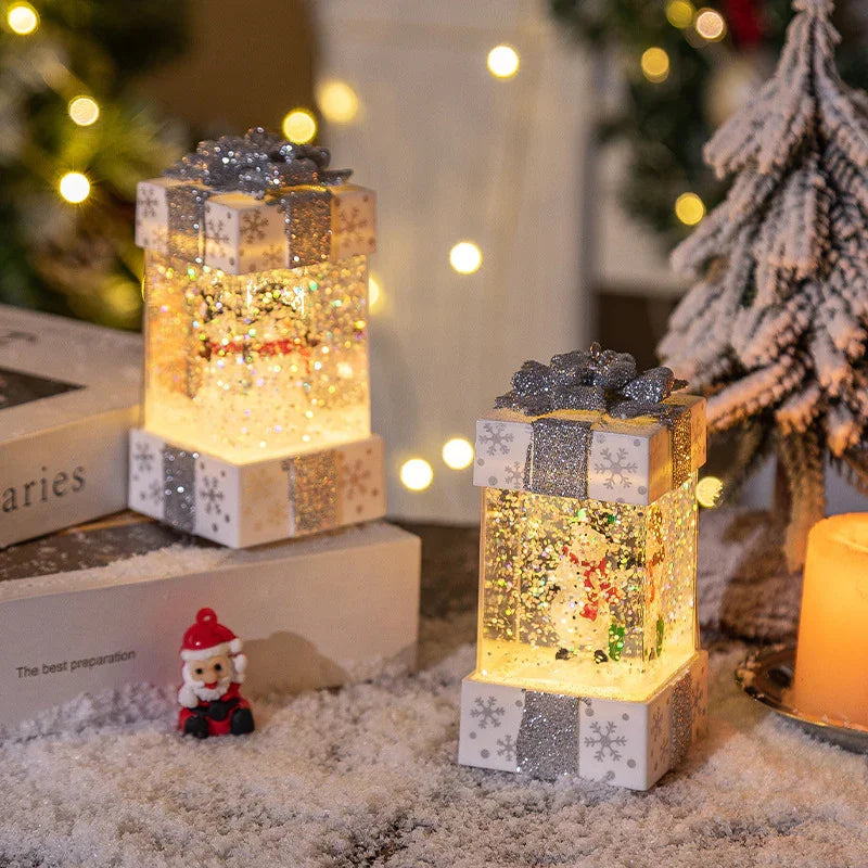 Scatola Regalo Natalizia Luminosa con Pupazzetto – Decorazione di Natale