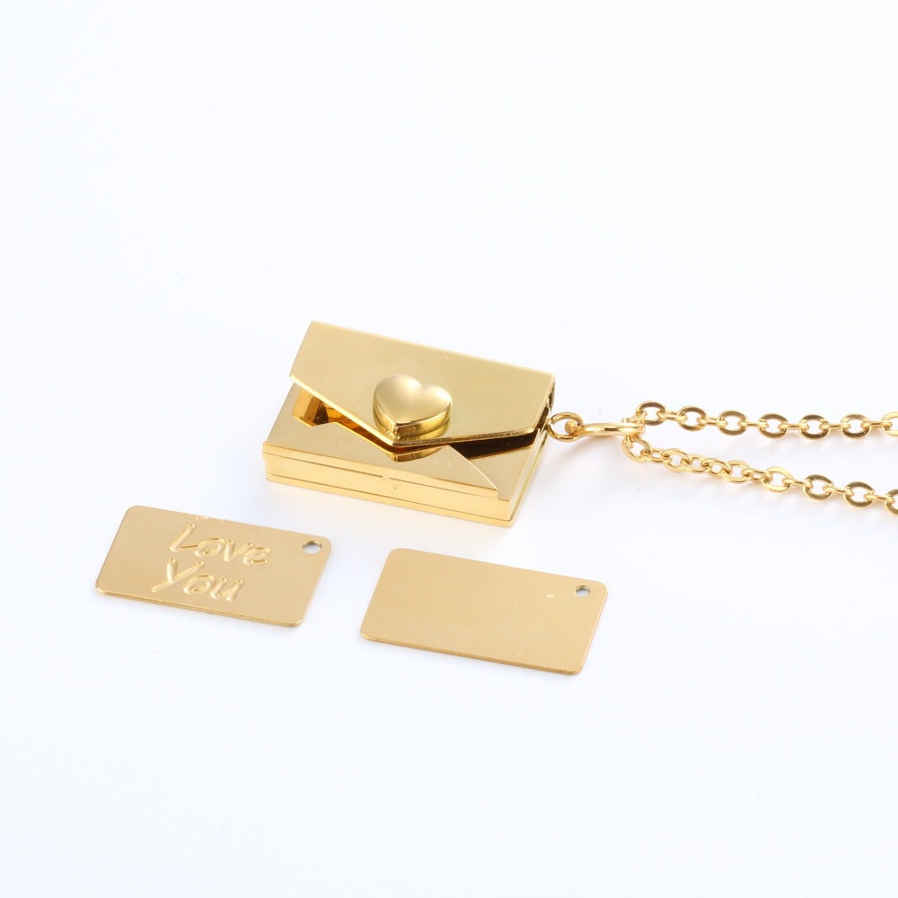 Collana “I Love You” Ciondolo Cuore-Busta – Messaggio d’Amore